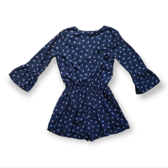 Abercrombie Kids Girls Blue Floral Romper - Picture 2 of 4